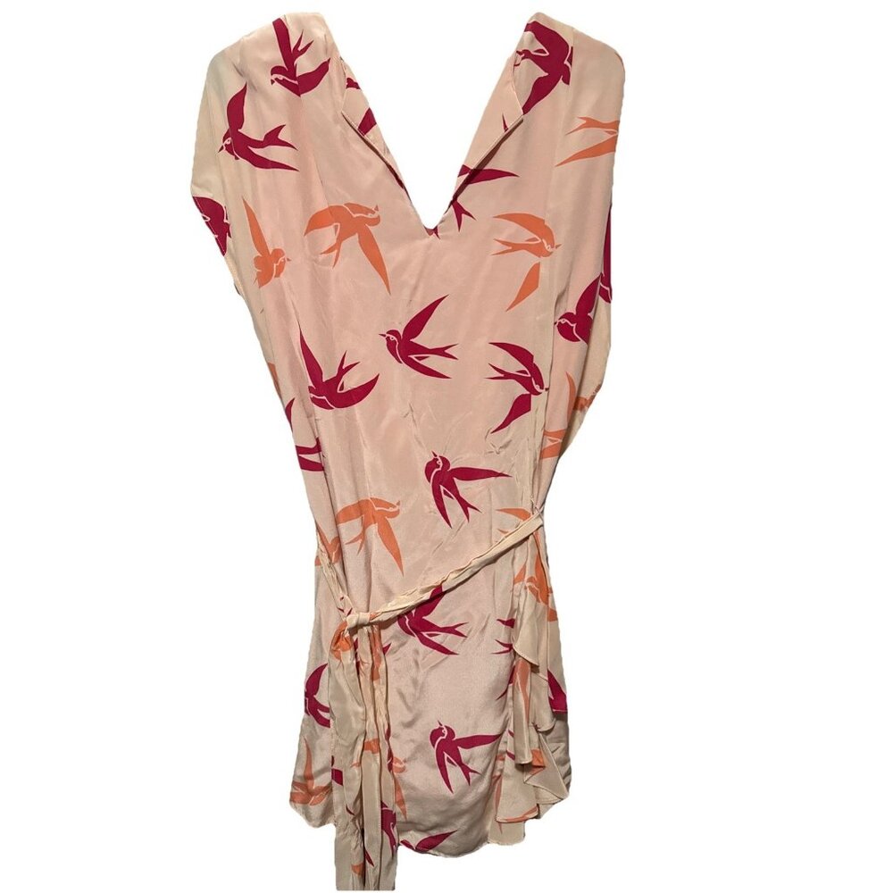 Corey Lynn Calter Anthropologie Coral Bird Sparrow Dress Womens Medium NWT